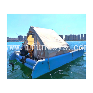 China Drop Stitch Material Houseboat Packraft Sail Catamaran Inflatable Raft Boat for Family