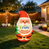 PVC Christmas LED Lighted Santa Claus & Snowman Balloon-4-6 ft Tall Manual Inflatable for Yard/Garden Decoration