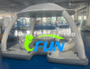 Luxury Inflatable Floating Boat Dock Platform T-Shape Drop Stitch Yacht Jet Ski Island Floating Water Party Sofa Lounge With Tent Canopy