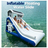 PVC Inflatable Floating Triangular Water Slide Heavy Duty Water Park Island Slide with Canopy for Lake Pool River/Backyard