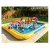 Summer Inflatable Water Park With Pirate Ship Theme Water Channel For Hotel Beach Resort And Amusement Centers