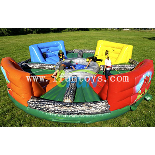 4-Player Inflatable Hungry Hippo Chow Down Game Commercial Grade Bungee Tug-O-War Sports Challenge Interactive Carnival Party Rental Bungee Running Game