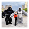 King Kong Monkey Long Fur Gray Gorilla Inflatable Mascot Costume Suit for Adults for Party Carnival