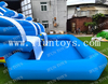 Ocean Blue Dolphin Themed Inflatable Water Slide with Splash Pool for Kids and Adults