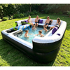 Heavy Duty PVC Inflatable Sofa Pool with Built-in Drink Cooler Lounge Chairs Air Sealed Pillows Commercial Giant Inflatable Lounge Pool for Backyard Party