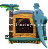 Jurassic Theme Inflatable Roaring Dinosaur Dual Lane Combo Inflatable Bouncer Castle with Slide and Pool for Birthday Party