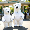Giant Inflatable Polar Bear Mascot Costume Plush Furry Walking Bear Suit for Winter Parade Christmas Event Party