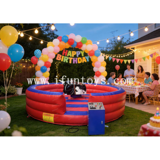 Inflatable Mechanical Bull Ride Heavy Duty Cowboy Rodeo Bull Machine with Automatic Stop System Professional Party Rental Equipment