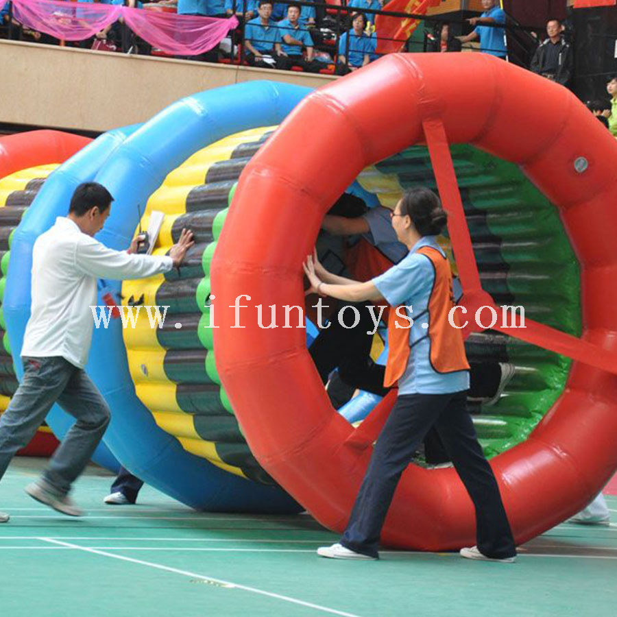 Group Work Training Team Spirits Inflatable Dynamic Five Rings/ inflatable fun roller For Kids And Adults sport game