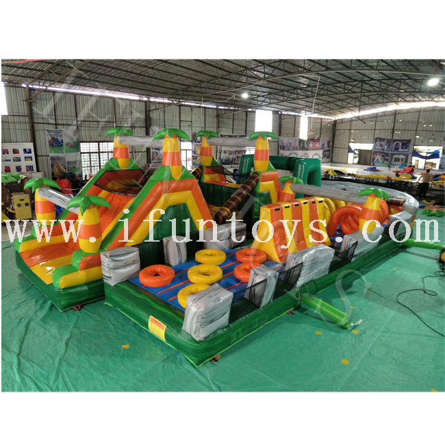 Jungle Theme Park Games insane Inflatable 5K Run Race Obstacle Course/ crazy inflatable combo obstacle /inflatable jungle fun city