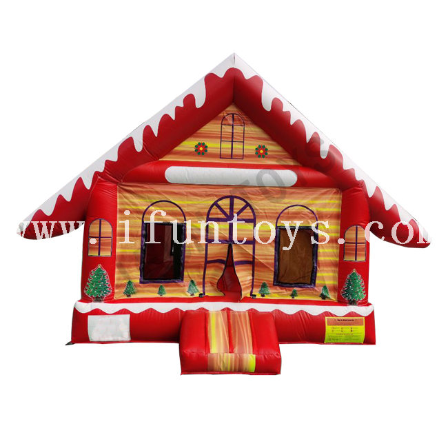 PVC Inflatable Christmas Jumping House / Santa Claus Bounce Castle for Decoration