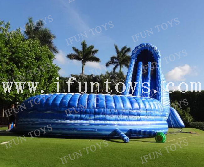 Largest 40FT Inflatable Hurricane Water Slide / Marble Vinyl Waterslide Inflatable with Double Lanes / Scream Water Slide for Adults