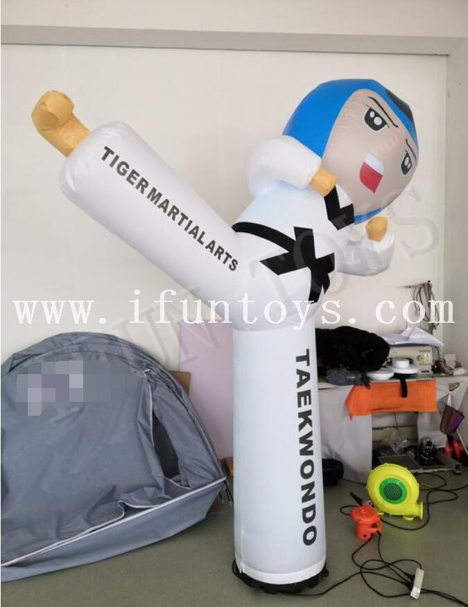 Kicking Club Decoration Cartoon LED Inflatable Taekwondo Boy / Inflatable Karate Guy