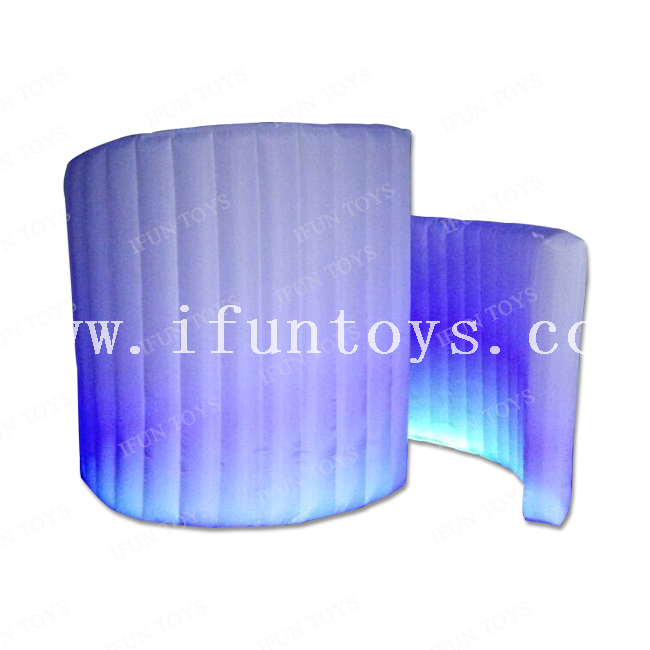 Inflatable Photo Booth Spiral Wall with Inner Air Blower / LED Light Curved Wall for Weddings Event Promotions Advertising