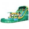 Commercial Grade 18ft Marble Green Palm Tree Inflatable Tropical Water Slide with Air Blower for Home Used for Kids And Adults