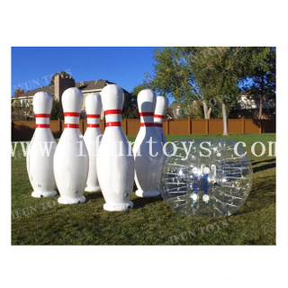Human Bowling Inflatable Sport Game / Giant Bowling Pin Inflatable Bowling Ball Game for Kids and Adults