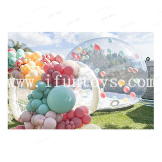 Kids fun party inflatable snow globe Christmas bubblehouse Balloon blowing bounce house for jumping