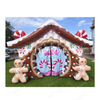 Xmas Themes Gingerbread House Inflatable Candy House Santa Grotto for Christmas Decoration
