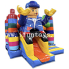 Colorful Building Blocks Bouncer Combo Inflatable Jumping Bouncy Castle Lego Theme Bounce House with Slide For Kids