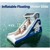 PVC Inflatable Floating Triangular Water Slide Heavy Duty Water Park Island Slide with Canopy for Lake Pool River/Backyard
