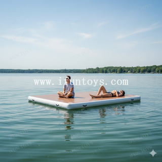 Lake Lifestyle Non Slip Inflatable Floating Dock Drop-stitch Deck for Sunbathing / Lounging