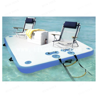 Inflatable Floating Dock Ride-ons Swim Platform Dock Inflatable Water Mat with Ladder Hand Pump Electric Floating Platform