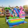 Inflatable Flamingo Bouncer Slide Combo Pink Tropical Theme Jumping Castle with Slide Heavy Duty PVC Bounce House for Party Rental Business