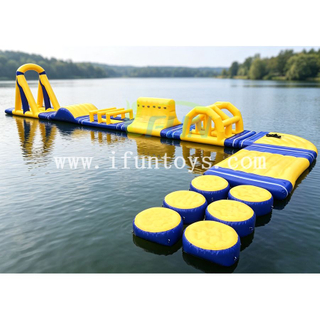 Swimming Pool Competitions Obstacle Course Challenges Lake Leisure Sports Inflatable Floating Water Park for Children and Adults