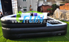 Heavy Duty PVC Inflatable Sofa Pool with Built-in Drink Cooler Lounge Chairs Air Sealed Pillows Commercial Giant Inflatable Lounge Pool for Backyard Party