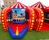 4-in-1 Modular Inflatable Carnival Sports Game Interactive Combo Separable 4 Stations Basketball Soccer Baseball Bowling for Event Rental