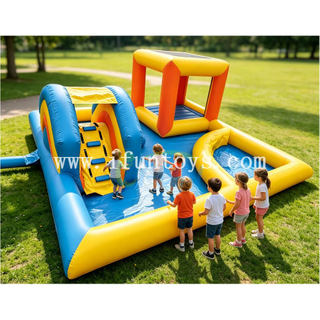 Outdoor Inflatable Large Playzone with Ball Pond Bouncing Bed Slide for Toddlers Inflatable Play Center Playground for Party