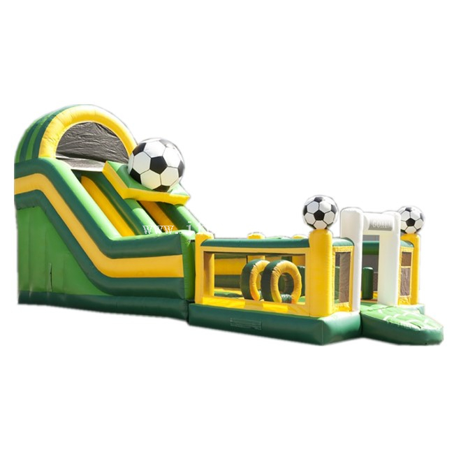 Multiplay Inflatable Football Combo Slide/Inflatable Jumping Castle with Slip Slide/Inflatable Funny Playground Bouncy for Kids