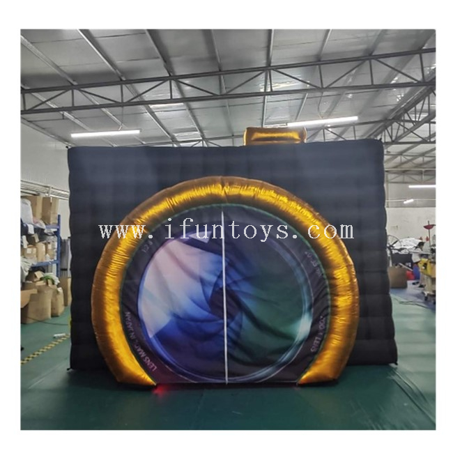 2019 New Design Camera Shaped Inflatable Cube Tent / Inflatable Photo Booth Enclosure / Inflatable Photobooth Backdrop for Wedding/ Exhibition
