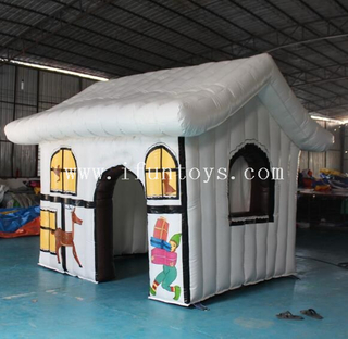 Cheap Inflatable Christmas House Santa Clause Grotto Gingerbread House for Xmas Decoration