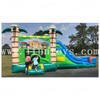 Tropical Inflatable Tiki Island Combo Bounce House with Wet Or Dry Water Slide And Basketball Hoop for Sales