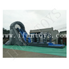 Inflatable Roaring River Water Slide with Pool / 2 Lanes Run N Splash Combo Inflatable Water Slide with Pool for Adults