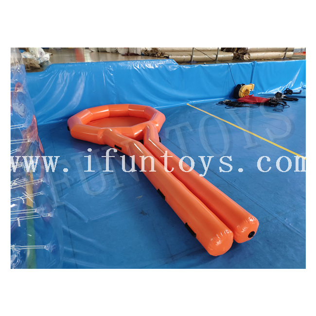 Interactive Team Cooperation Large Inflatable Tennis Racket Running Game / Inflatable Team Building Game 