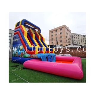 Outdoor Ground Inflatable Water Park With Big Swimming Pool And Inflatable Slide / Land Inflatable Aqua Park Fun Amusement Park