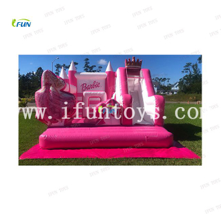 Outdoor kids Inflatable Bouncer Barbiees Bouncy Jumping Castle Combo Princess Bounce House for Small Fun Business