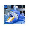 Floating Aqua Inflatable Bounce House Water Slide Combo Whale Run Obstacle Course For Pool/Theme Park