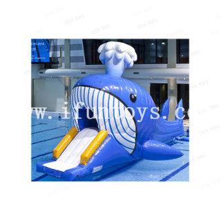 Floating Aqua Inflatable Bounce House Water Slide Combo Whale Run Obstacle Course For Pool/Theme Park
