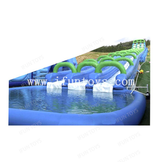 Commercial Use Triple Lanes Inflatable Water Slide Slip N Slide with Water Pool Inflatable Slope Slide the City