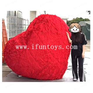 Valentine's Day Decoration Giant Red Heart Inflatable Plush Heart Inflatable Hanging Heart