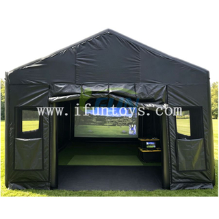 Inflatable Golf Simulator Tent Portable Golf Swing Enclosure with Screen Projector Stand