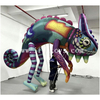 Professional Handheld Inflatable Lizard Puppet with 3 Operating Poles Giant Moving Chameleon Parade Balloon Advertising Mascot