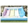 Pastel Colorful Multiple Slides With Ball Pit Jumping Slide Ball Pool Inflatable Triple Lanes Water Slide for Party Rental