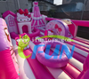 Commercial Outdoor Hello Kitty Inflatable Obstacle Course Bouncy Castle Bounce House with Slide for Kids