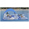 Aqua Party Commercial Inflatable Water Island Tent Water Play Equipment Park Inflatable Water Platform Bar