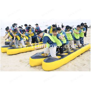 Beach Sport Equipment Inflatable Long Shoes Team Building Inflatable Running Race Game for Adults