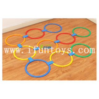Outdoor & Indoor Cloth & Vinyl Educational Sensory Training Hopscotch Ring Jumping Game for 3-Year Olds Kids Play Set